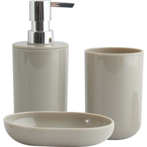 Set de 3 accesorios de baño INAGUA Taupe MSV (1/2)