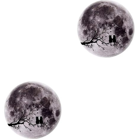 2pièces Autocollants Muraux Phosphorescents Animaux Forêt Avec Lune Décorations Murales Removables Pour Chambre Et Salon Adhésifs Lumineux Naturels Et Apaisants (1/5)