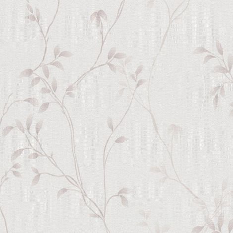 Vliestapete Creme Blätter Tapete Gemustert gerader Ansatz Pure Elegance (1/3)