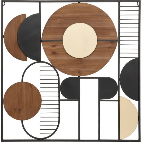 Appendiabiti da parete aenor in metallo e legno 70x70cm - Atmosphera créateur d'intérieur