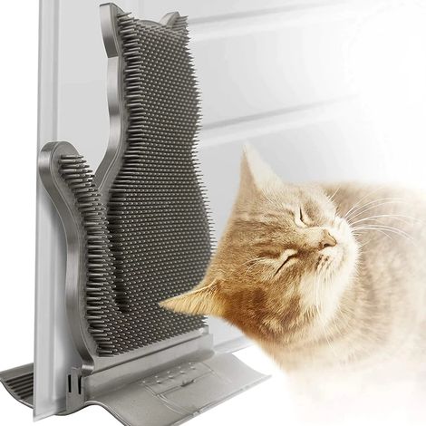 Cepillo para gatos con función de masaje para eliminar el pelo no deseado y aliviar el picor (color café).