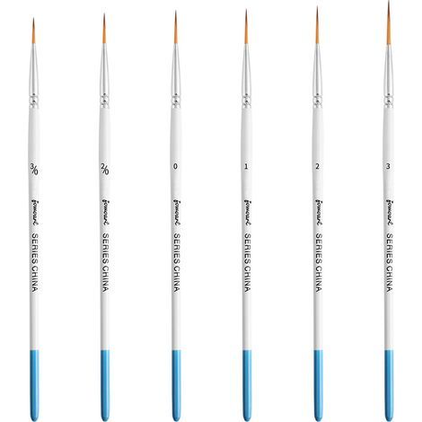 Brush Set, 6 Pinceaux pour Peindre des Fines Lignes Longues, des brins d\'herbe, des Cheveux et Plus Encore. Pinceaux pour Peinture Acrylique, Aquarelle, Huile et Gouache (1/5)