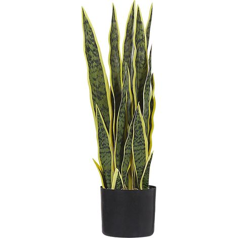 Plante Artificielle en Pot pour l'Intérieur 63 cm Vert avec Pot Noir Snake Plant (1/5)