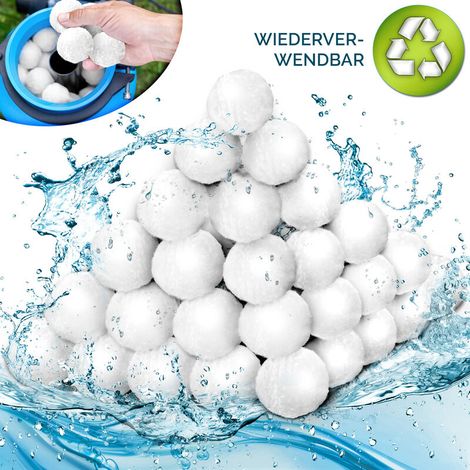 Tillvex – Balles filtrantes pour piscine 700g – Remplace 25kg de sable – Filtration 3D efficace – Polyéthylène 100% recyclable (1/5)