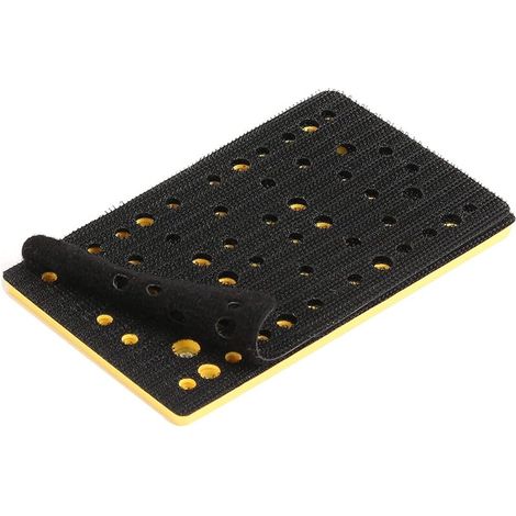 Medium Hardness Sanding Pad + Protective Backing 81 x 133 mm Hook and Loop for Orbital Sanders 46 Holes for Dust-Free Sanding with Mesh Abrasives