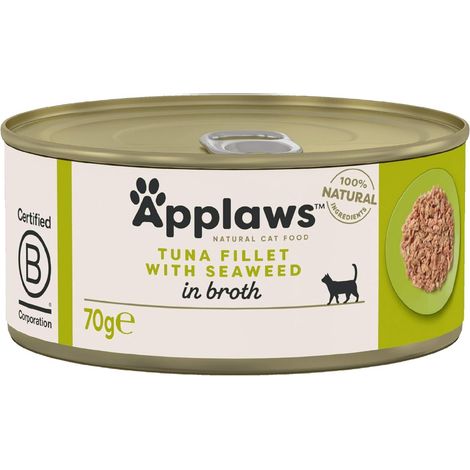 Applaws Premium Cibo umido per gatti adulti 100% tonno in brodo di alghe 24x70g (1/4)