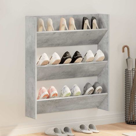 Wand-Schuhschrank Betongrau 80x18x90 cm Holzwerkstoff (1/5)