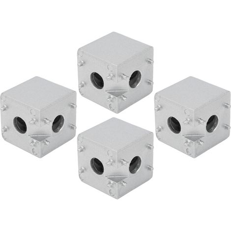 4 Pièces Connecteur Angulaire Droit pour Profilés Aluminium, Raccordement Industriel Fournitures, Conforme Norme EU 30 Double Voies (1/5)