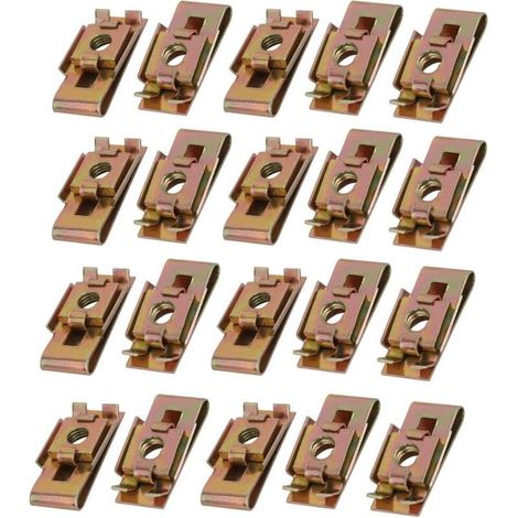 Écrou     Clips U Écrou de Fixation pour Carrosserie Carénage Panneau Voiture Moto vitesse Laiton zingué pour vis M5 20Pcs (1/4)