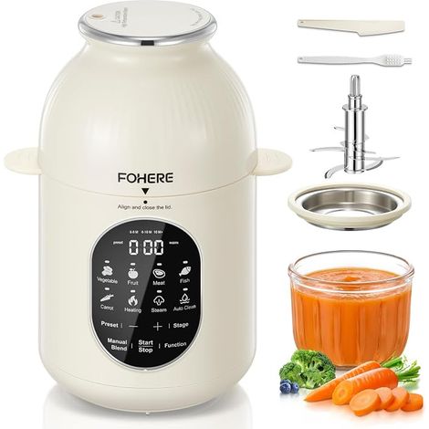 &Multifunctional Baby Food Processor with 3 Programs, One Step Steamer, Self-Cleaning, Auto Cooking & Mixing, Healthy Home Baby Feeding, BPA Free& (1/5)