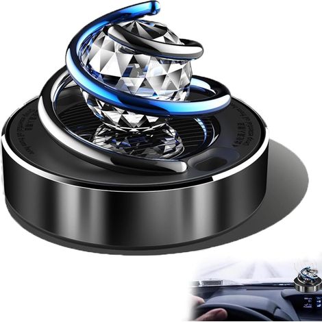 Mini Chauffage Cinétique Portable, Diffuseur Solaire Rotatif à Double Anneau pour Voiture (Noir) (1/5)