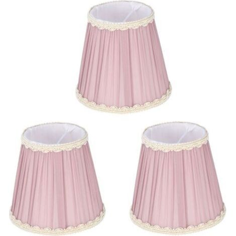 Abat-jour en tissu E14 à clipser, lot de 3 pièces pour lustre à bougie, lampe murale, lampe de table, décoration intérieure, violet clair (1/4)