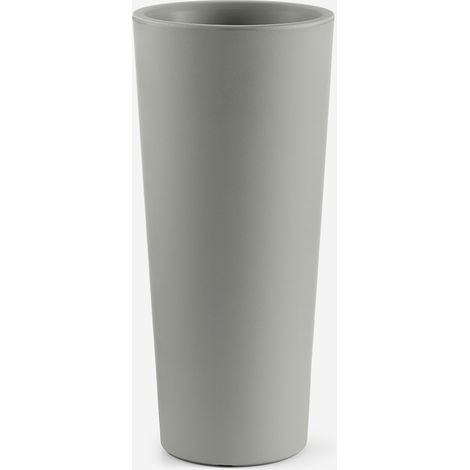 Vaso da giardino alto in polietilene antiurto Gaia 85 - Silver