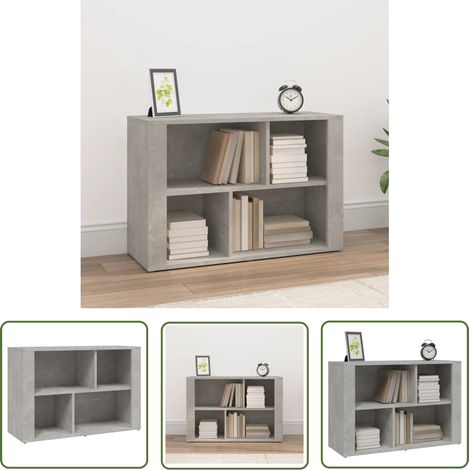 The Living Store Buffet Gris béton 80x30x54 cm Bois d'ingénierie - Buffet Gris - Meuble Rangement - Commode - Bibliothèque - Décoration Intérieur (1/5)