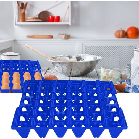 Eierablage – 30-Fächer-Eierablage – 5er-Set – Wiederverwendbares Kunststoffmaterial – Maße: 28,7 x 28,3 cm – Blau – Transport und Aufbewahrung