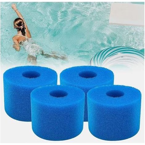 ALLIANDIS Typ S1 Filterschwamm, wiederverwendbare Filterkartusche für Intex Typ S1, waschbarer Schaumstofffilter für Schwimmbäder, Garten (S1 Filter - 4 Stück) (1/5)