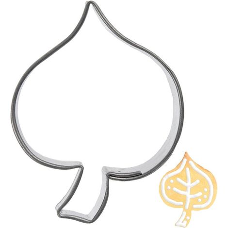 Tagliabiscotti a forma di foglia in acciaio, 4 cm (1/4)