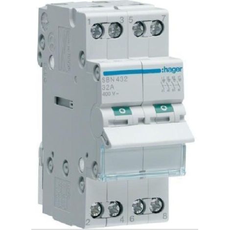 Hager interruttore non automatico 4 poli 32a 2 moduli sbn432