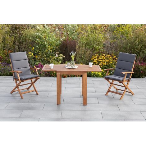 Comdoro Set 5tlg 2 Sessel Kissen Tisch 65(130)x70cm