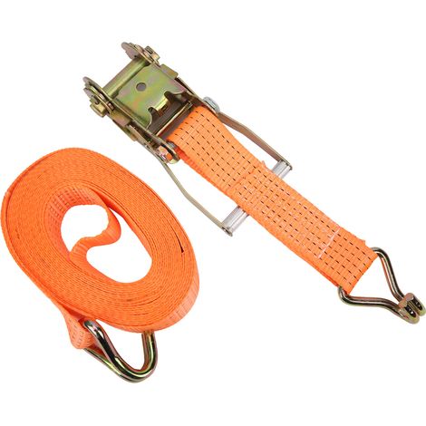 Sangle de serrage à cliquet 2x10m, tendeur de charge en polyester et acier allié, outil à main pour fixation de marchandises (1/5)