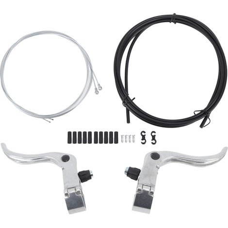 Kit de câbles de freins et de dérailleurs pour vélo de route, avec embouts de leviers de freins et clips en forme de S (BL329T, argent). (1/5)