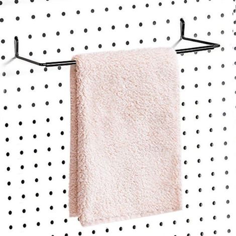 Porte essuie-tout pour panneau perforé, lot de 2, barre réglable en métal, rangement atelier cuisine garage (1/5)