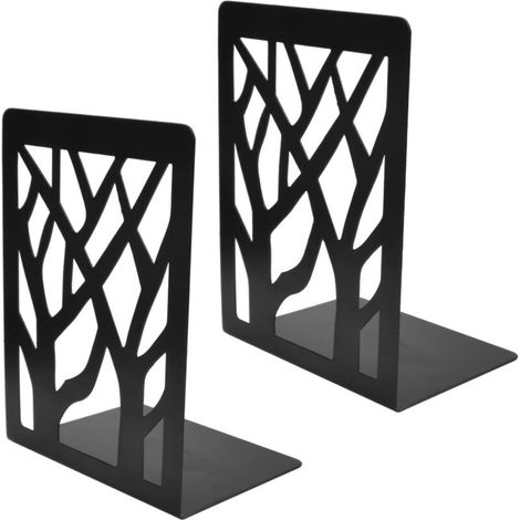 2 Pièces Serre-Livres, Bookends, Séparateurs de Livres Anti-Dérapant, Cale Livre et CDs pour Maison Bureau Bibliothèque École Étagères
