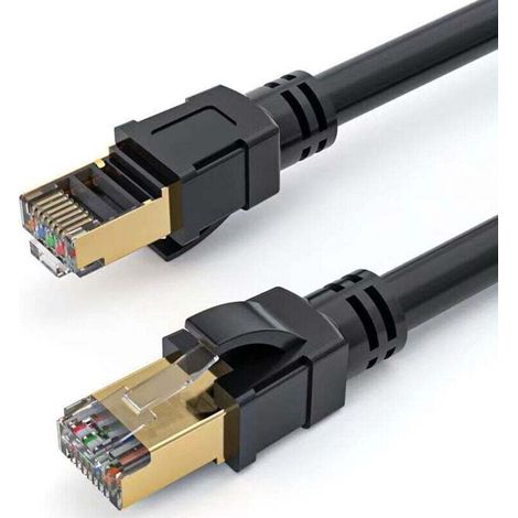 20M Câble Ethernet Cat 8 , ,Câble Ethernet LAN RJ45 Cordon de Brassage Internet 40Gbps 2000MHz pour Commutateur,Routeur,Modem,Panneau de Brassage,PC