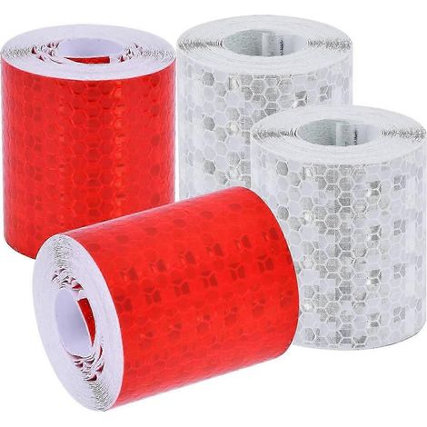 4 rolls of reflective tape, 5 rolls of giant 3M high strength reflective tape safety waterproof tape (red, white) (1/5)