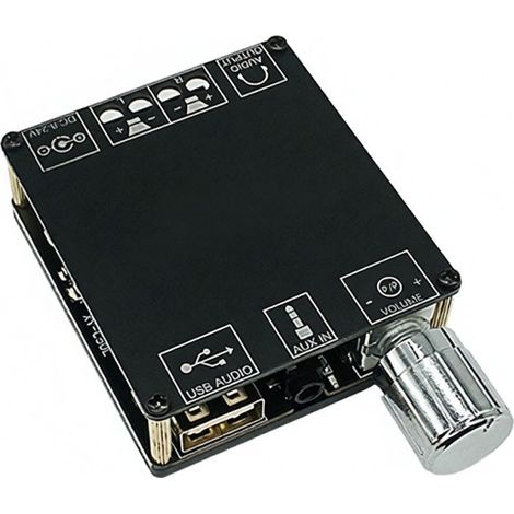 Mini amplificador de potencia de audio digital inalámbrico BT 5.0 de 50 W x 2, placa estéreo infinitamente ajustable, amplificador de doble canal C50L (1/5)