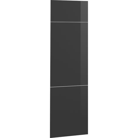 Frente de cocina R-Line, Antracita alto brillo, 59.6 x 196 cm frente de mueble para mueble de integración de frigorífico, Vicco (1/5)