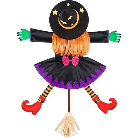 Sorcière Halloween - Décoration Suspendue Extérieure pour Arbre Porte Porche Jardin - 1 Pièce (1/5)