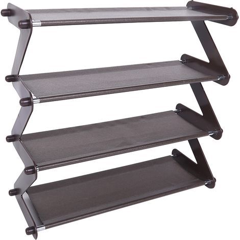4 étagères ménagères en acier inoxydable porte-chaussures étagère support rangement organisateur (Café) (1/5)