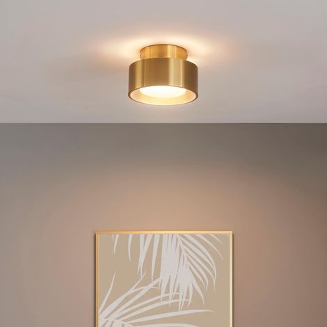 Kosilum – Plafonnier spot doré 15 cm IP20 – Éclairage directionnel pour espaces modernes – Design minimaliste et compact – Installation en surface (1/5)