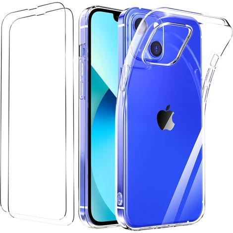 Custodia per Apple iPhone 13, retro in silicone trasparente + 2 vetri temperati (1/5)