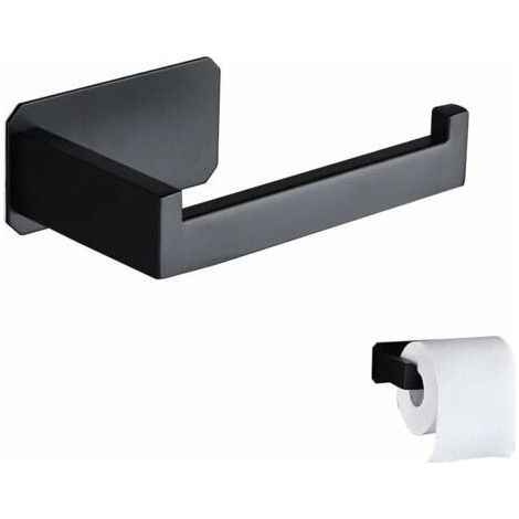 Stainless steel toilet paper holder, original wall-mounted toilet paper holder without drilling, black toilet paper holder with 3M adhesive for bathroom decoration, toilet, kitchen accessories (1/5)