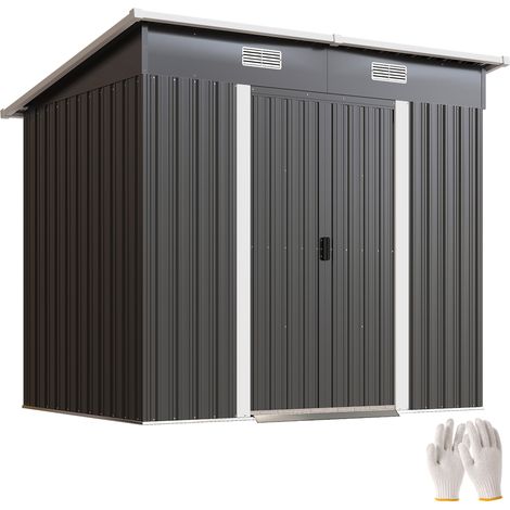 Outsunny 7 x 4ft Outdoor Garden Storage Shed for Garden Black