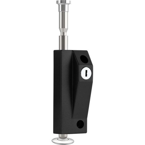 Cerradura multiusos para puertas, garajes, portones y puertas. Incluye 2 llaves. Apta para uso interior y exterior. Color negro.