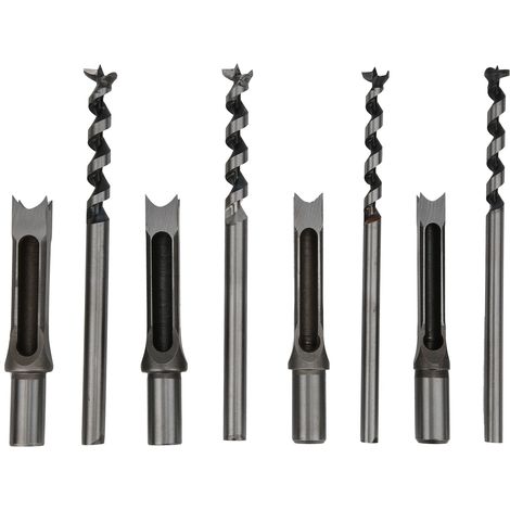 Lot de 4 forets à mortaiser 14-19mm en acier à roulement pour bois, accessoires de perçage carré (1/5)
