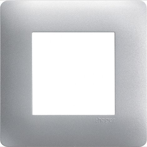 Plaque 1 poste Hager Essensya – Finition titane – Installation simple et rapide – Résistance aux chocs IK04