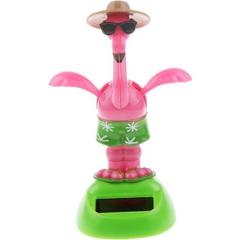 Jouets solaires en forme de flamant rose, jouets à tête branlante pour tableau de bord de voiture solaire, décoration intérieure (1/3)