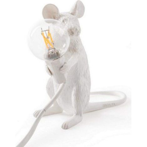 Schreibtischlampe in Mausform aus Kunstharz, Industriestil, Tischlampe für Schlafzimmer oder Café, Sockel (sitzend)