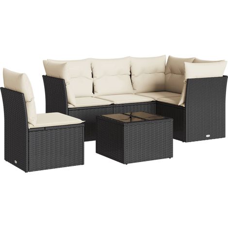 Maison Exclusive - Set de sofás de jardín 6 piezas y cojines ratá