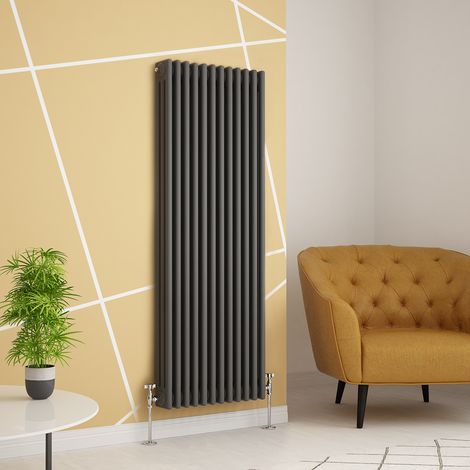 WarmeHaus Traditional Radiator Anthracite Triple Panel 1500x562mm (1/4)