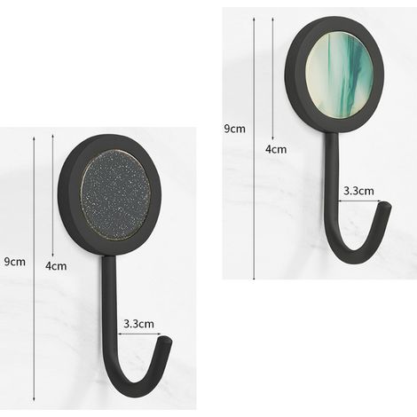 Lot de 2 crochets en laiton sans trous pour porte d'entrée, crochets décoratifs en forme de coquillage. (1/5)