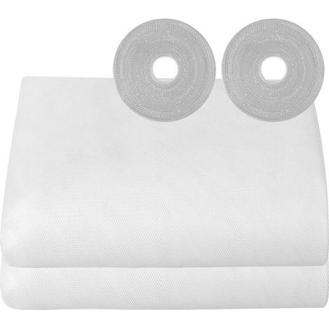 Window Mosquito Net 2 Packs 150x200cm Adjustable Adhesive Mosquito Net for Windows Insect Screen (White) (1/5)