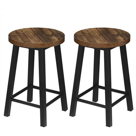 Woltu – Lot de 2 chaises de cuisine en métal et aggloméré – Hauteur d'assise 45 cm – Style industriel – Siège 30x30 cm – Résistantes aux rayures (1/4)