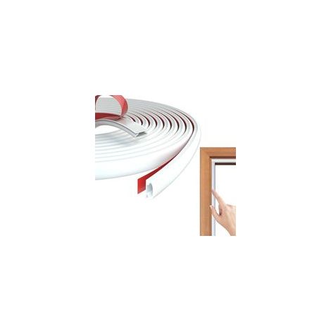 Joint Porte Fenetre Isolation Froid et Phonique, Joint de Porte Dentrée Caoutchouc Autocollant, Type D Joint Fenetre PVC Porte, pour Joint Etancheite Entree (Blanc, 10 M) (1/5)