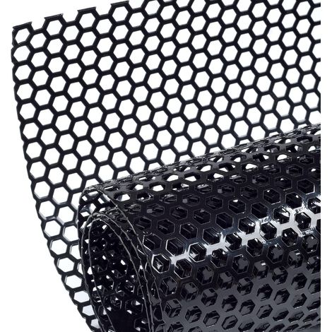 100x33cm Noir grille de course, Taille du trou de Nid d'abeille 8×3mm, grille en aluminium, universels grille de radiateur de voiture (1/5)