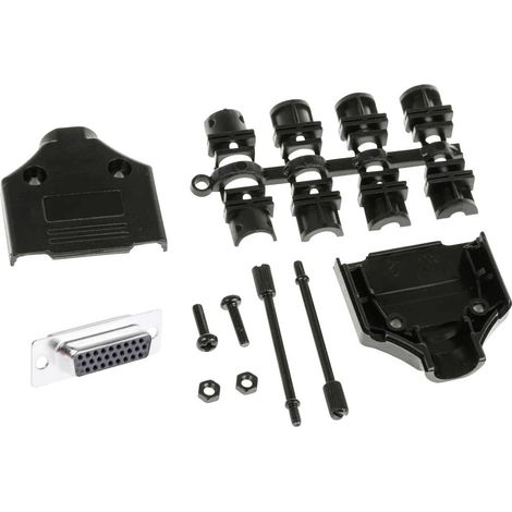 MH Connectors MHDTPPK15HD26FSK Kit embase SUB-D femelle 180 ° Nombre de pôles: 15 fût à souder 1 pc(